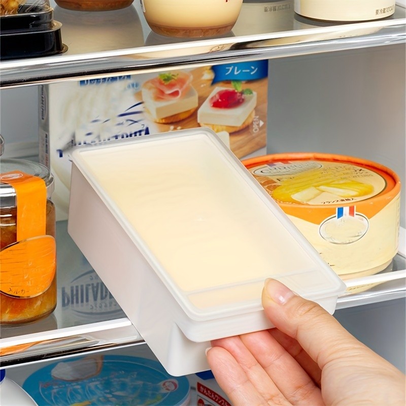 FARIDABIO Butter Crisper with Lid Refrigerator Storage Box for Butter and Cheese