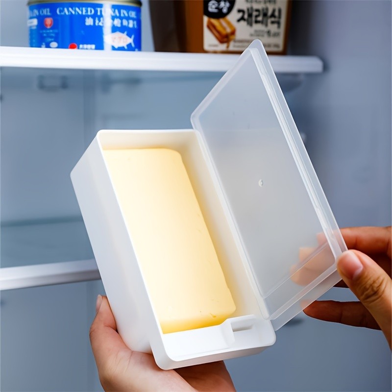 FARIDABIO Butter Crisper with Lid Refrigerator Storage Box for Butter and Cheese