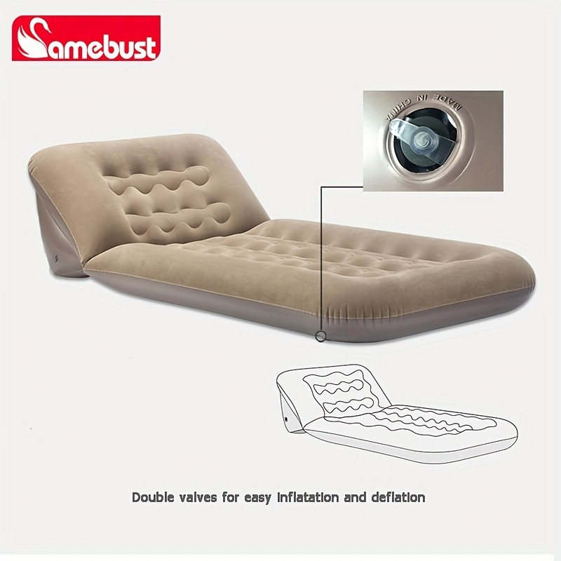 CAMEBUST Inflatable Flocking Sofa Adjustable Single Foldable Airbed Mattress for Home and Outdoor Relaxation
