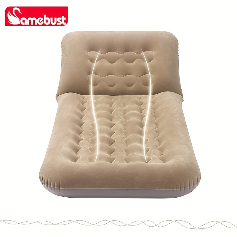 CAMEBUST Inflatable Flocking Sofa Adjustable Single Foldable Airbed Mattress for Home and Outdoor Relaxation