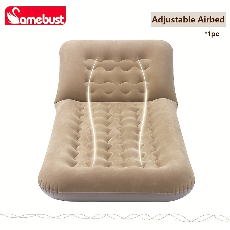 CAMEBUST Inflatable Flocking Sofa Adjustable Single Foldable Airbed Mattress for Home and Outdoor Relaxation
