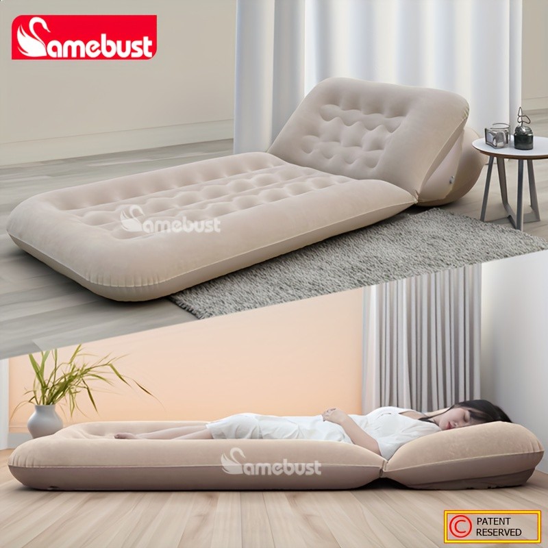 CAMEBUST Portable Inflatable Double Bed Rectangular Travel Mattress with Adjustable Height