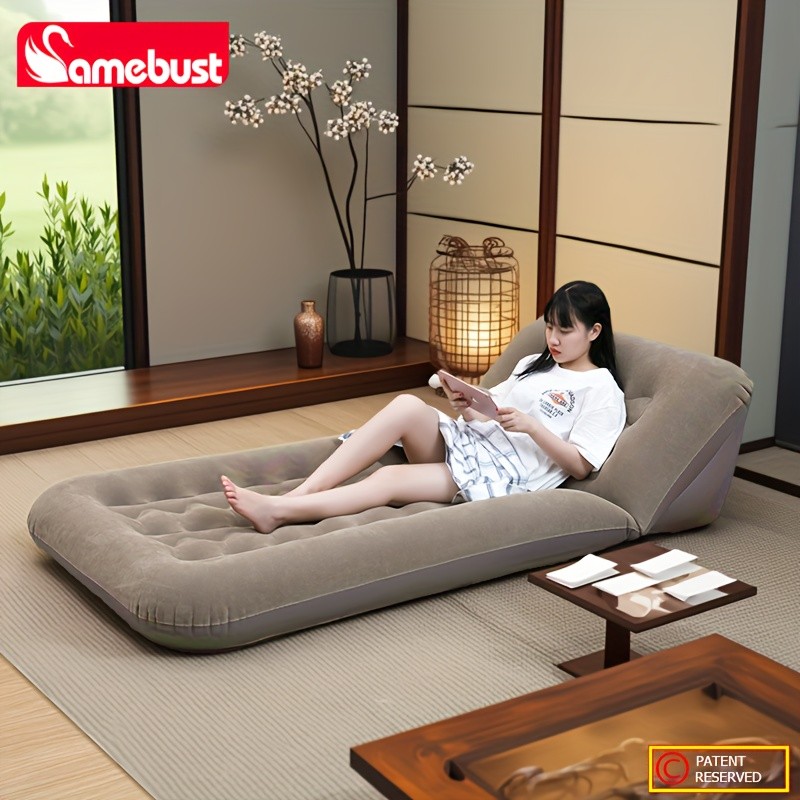 CAMEBUST Portable Inflatable Double Bed Rectangular Travel Mattress with Adjustable Height