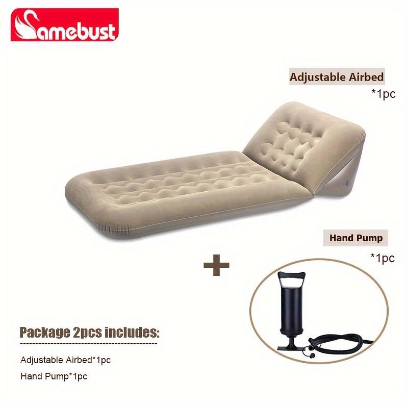 CAMEBUST Portable Inflatable Double Bed Rectangular Travel Mattress with Adjustable Height