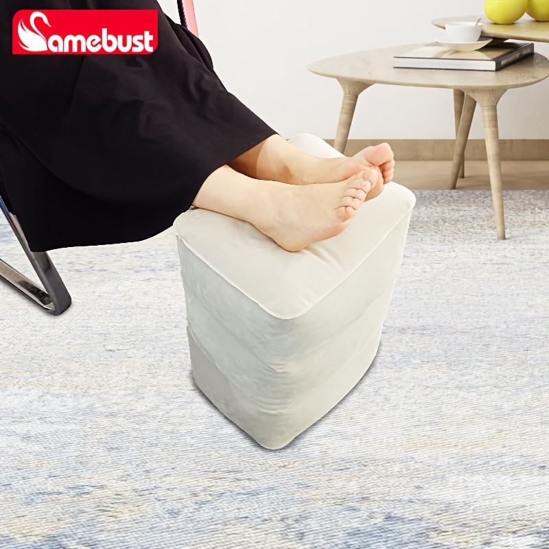 CAMEBUST Inflatable Foot Rest Cushion Adjustable Travel Pillow for Cars, Trains, and Airplanes