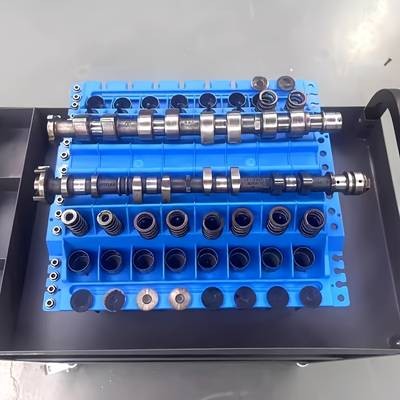 PMMJ Yellow Engine Cylinder Cover Valve Organizer Stand  Durable Plastic Engine Parts Holder for DIY Enthusiasts