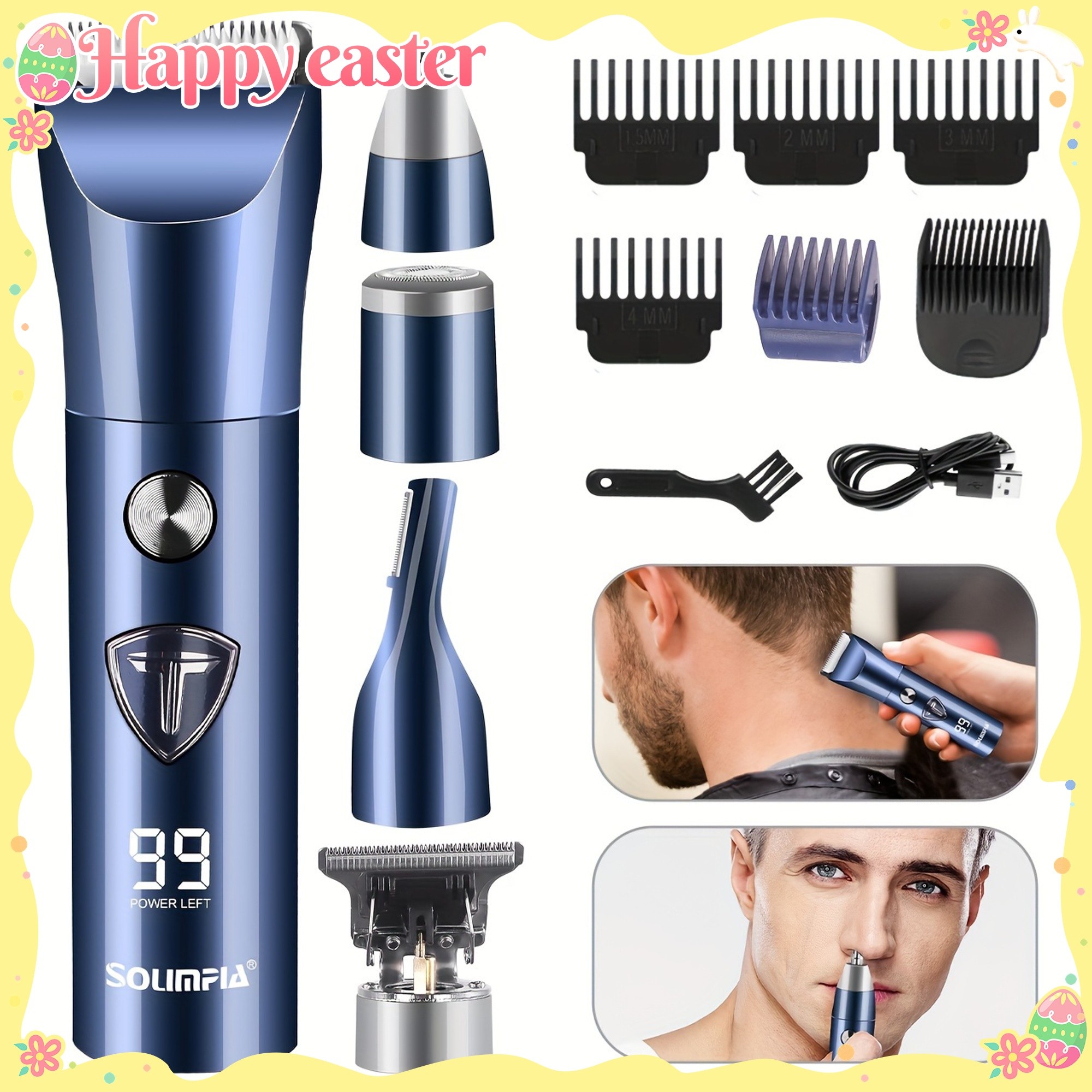 SOLIMPIA All-in-One Electric Hair Clipper & Nose Trimmer