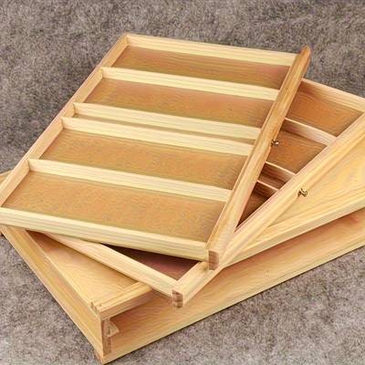 PMMJ Expandable Recycled Wood Art Storage Box with Compartments & Drawers Organized Storage for Art Supplies and Tools Description