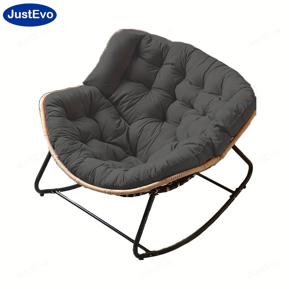 JUSTEVO Extra Large Comfortable Rocking Chair Ergonomic Recliner with Adjustable Headrest for Ultimate Relaxation