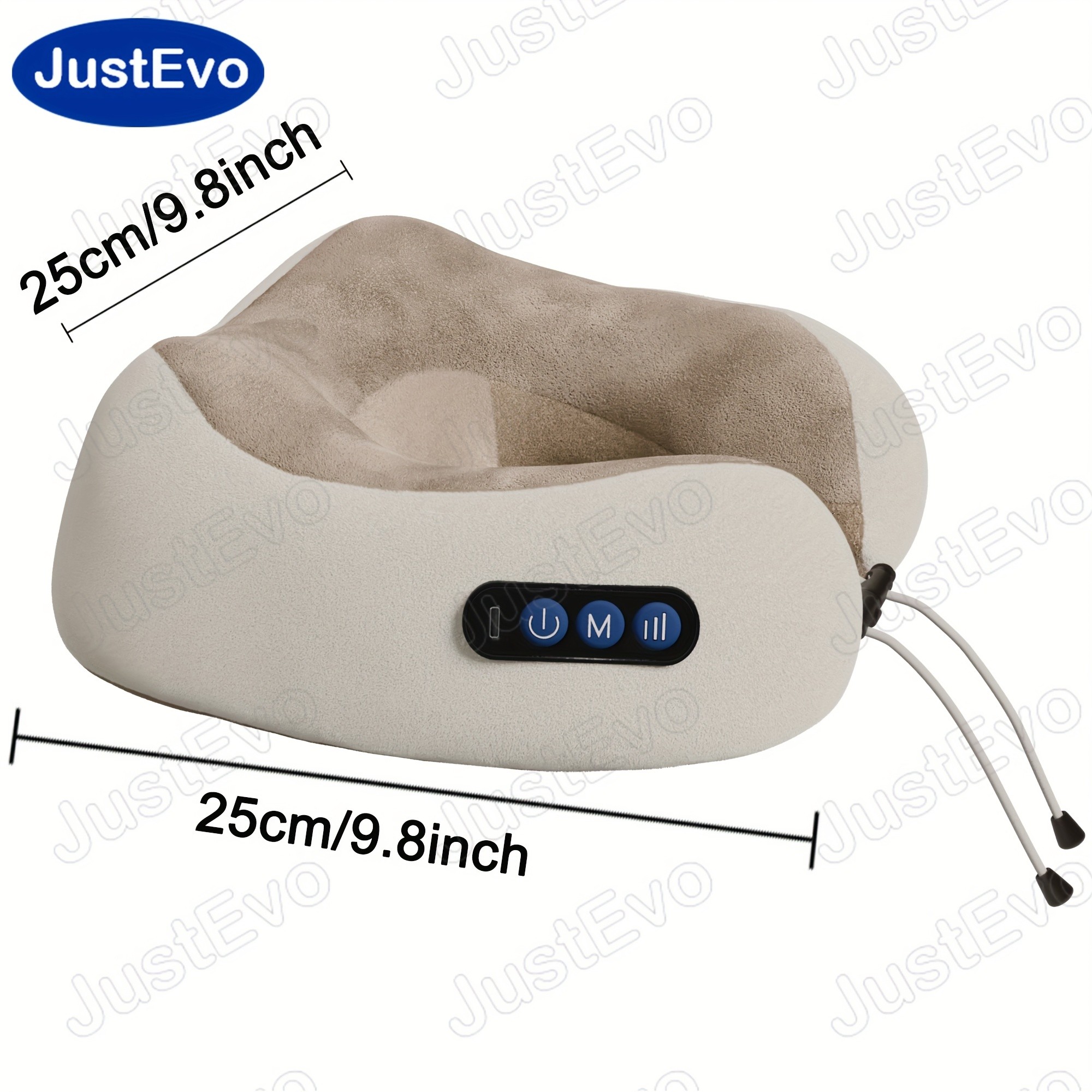 JUSTEVO Portable U-Shaped Memory Foam Acupressure Massager Pillow Comfortable Neck Relief with Acupressure for Home and Car Use