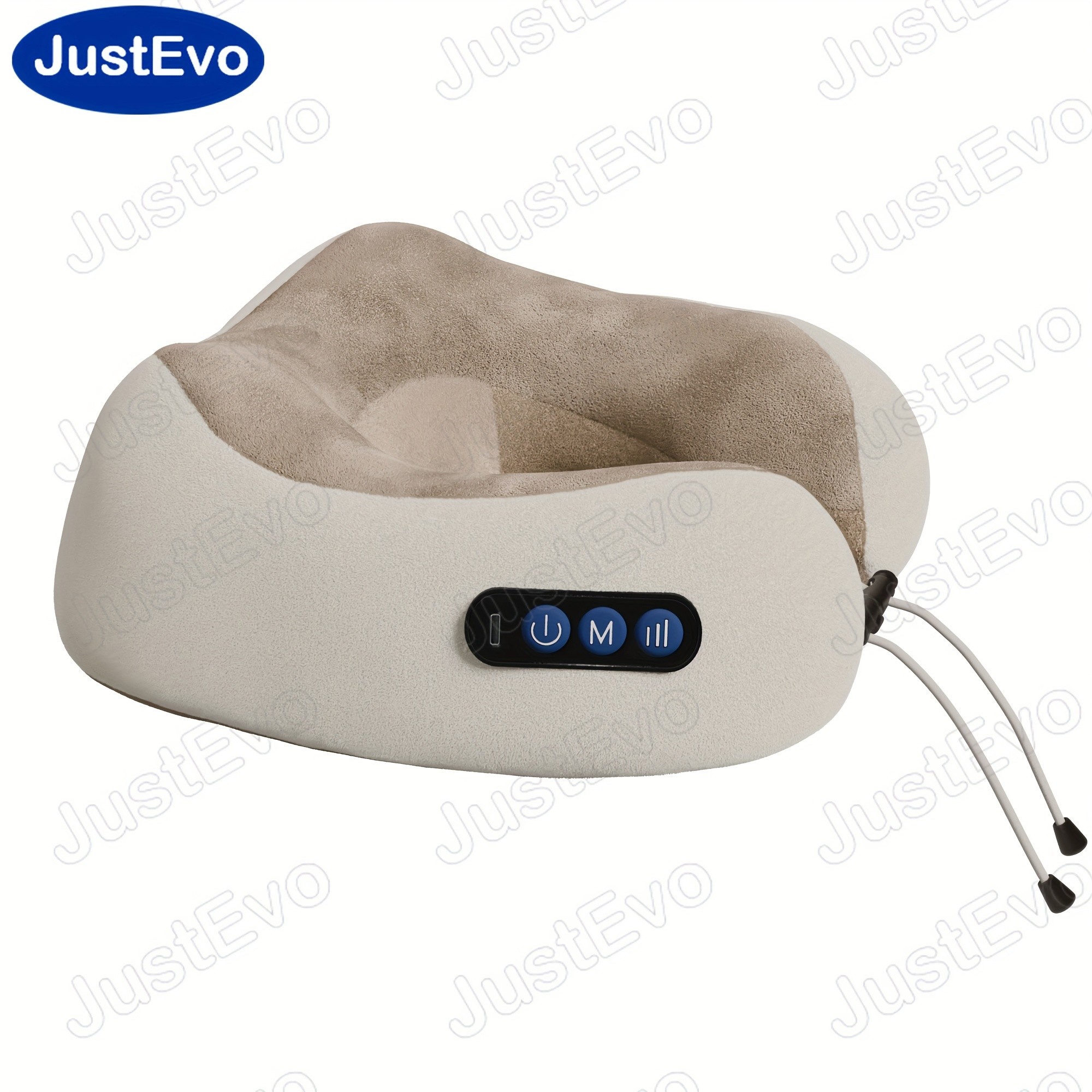 JUSTEVO Portable U-Shaped Memory Foam Acupressure Massager Pillow Comfortable Neck Relief with Acupressure for Home and Car Use