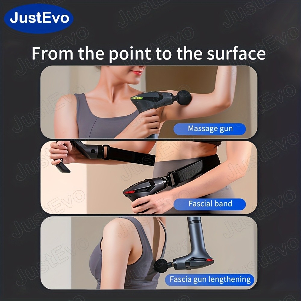 JUSTEVO Upgraded Multifunctional Electric Massage Gun  Versatile Relief for Post-Workout Recovery and Daily Use