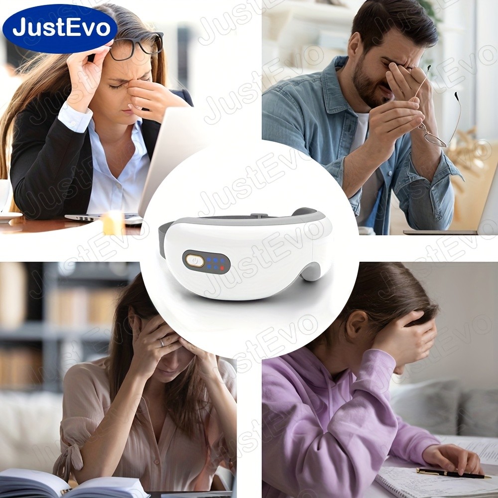 JUSTEVO Eye Massager  Music-Enhanced Eye Relaxation for a Healthier, Refreshed You