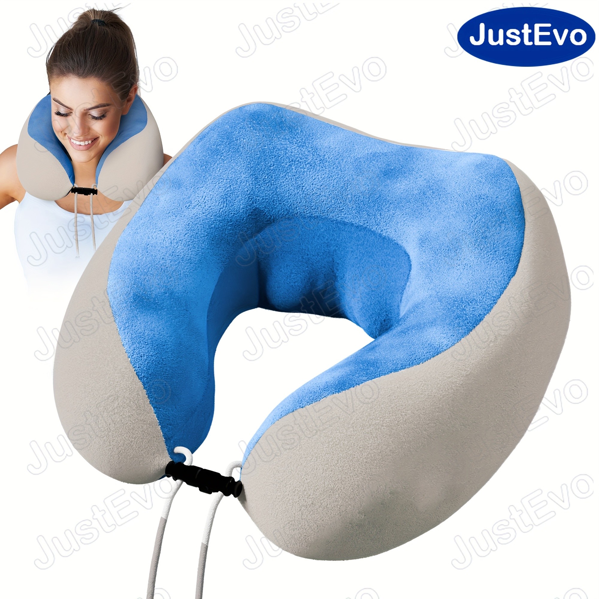 JUSTEVO U-Shaped Massage Pillow  Ultimate Neck Support for a Relaxing and Comfortable Journey