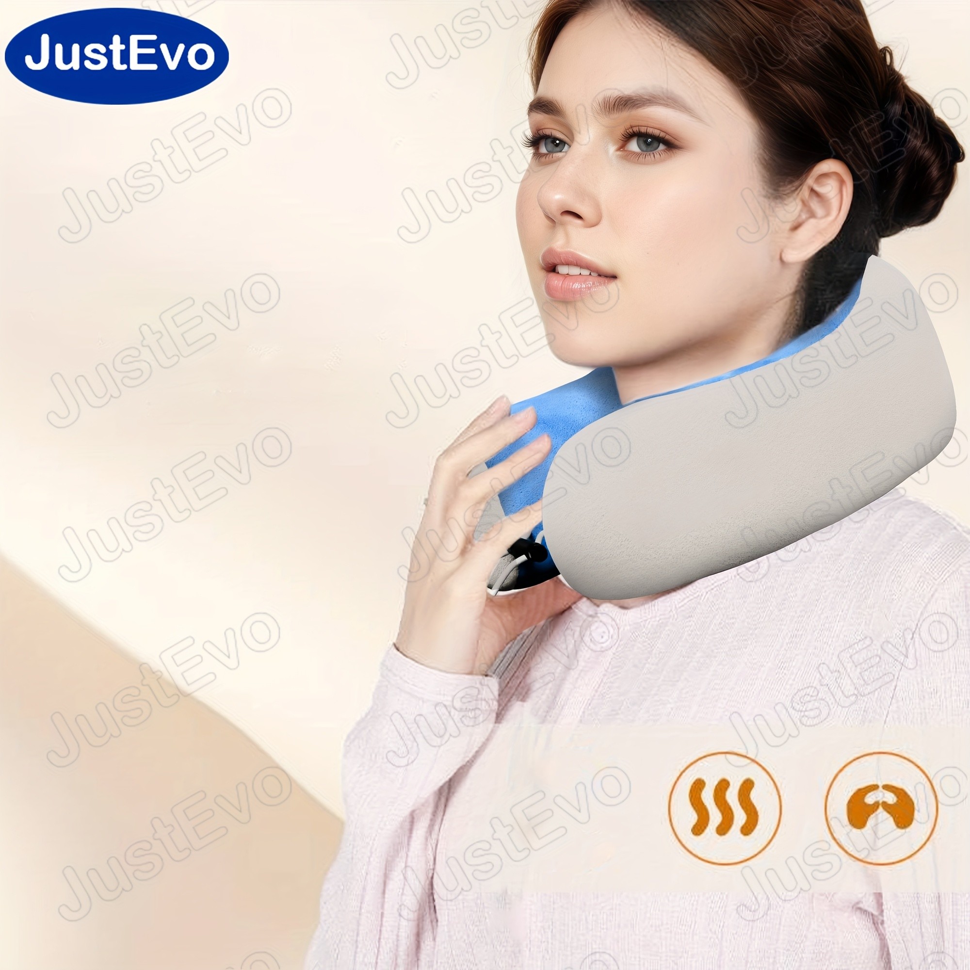 JUSTEVO U-Shaped Massage Pillow  Ultimate Neck Support for a Relaxing and Comfortable Journey