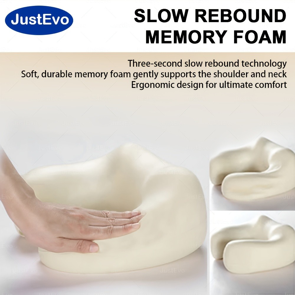 JUSTEVO 3D Kneading Neck Massage Pillow  Extra-Thick Memory Foam for Ultimate Comfort and Relaxation