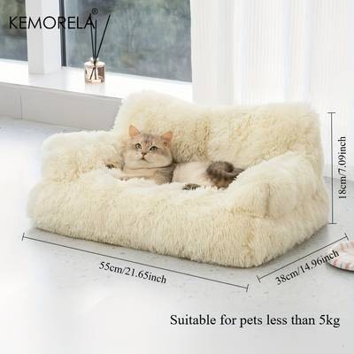 KEMORELA Extra Large Winter Thickened Plush Pet Sofa Bed Cozy All-Season Bed for Cats and Small Dogs