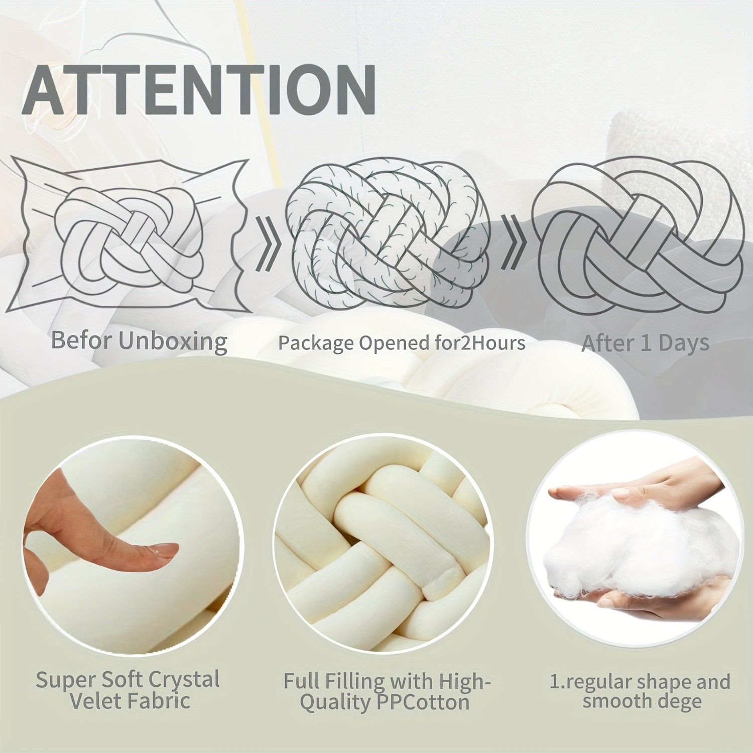 YLBKIKR Knotted Throw Pillow  Stylish and Comfortable Backrest Cushions for Your Home and Bedroom