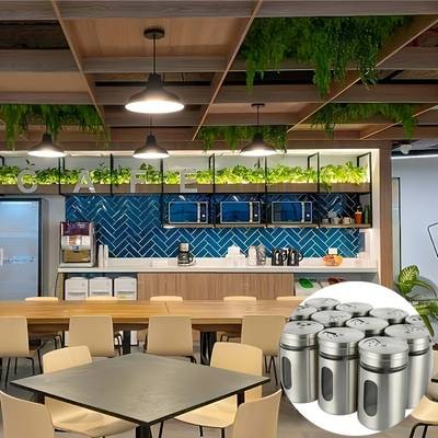 Faridabio 12pcs Stainless Steel Seasoning Jars with Glass Lids  Durable Spice & Salt Shakers for BBQ and Cooking