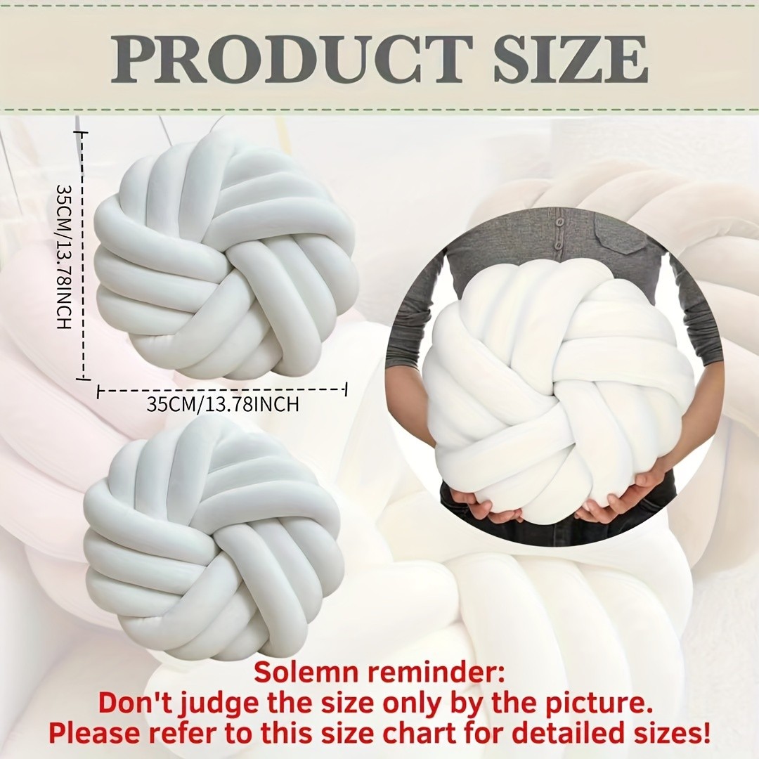YLBKIKR 2pcs Minimalist White Knot Decorative Pillows  Soft Plush Cushions with Tissue Holder for Versatile Home Decor