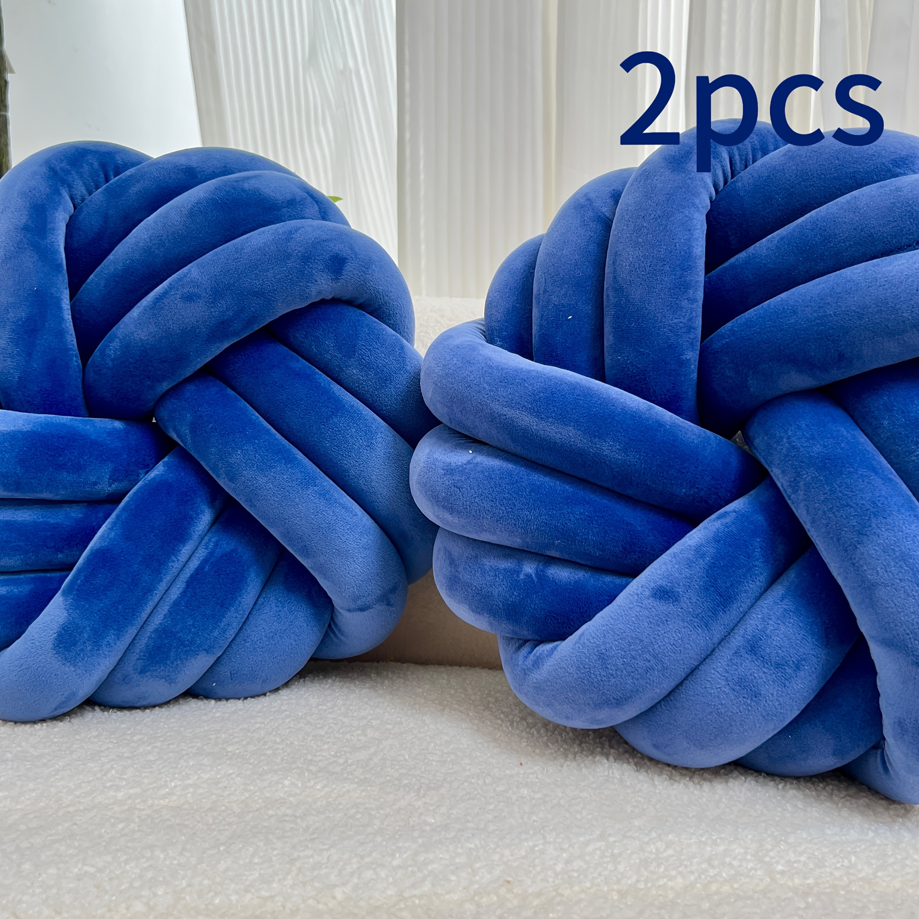 YLBKIKR 2pcs Minimalist White Knot Decorative Pillows  Soft Plush Cushions with Tissue Holder for Versatile Home Decor