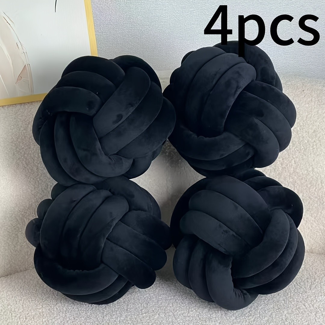 YLBKIKR Soft Plush Knot Ball Pillow  Handmade Geometric Pattern Pillow for Cozy and Stylish Home Decor