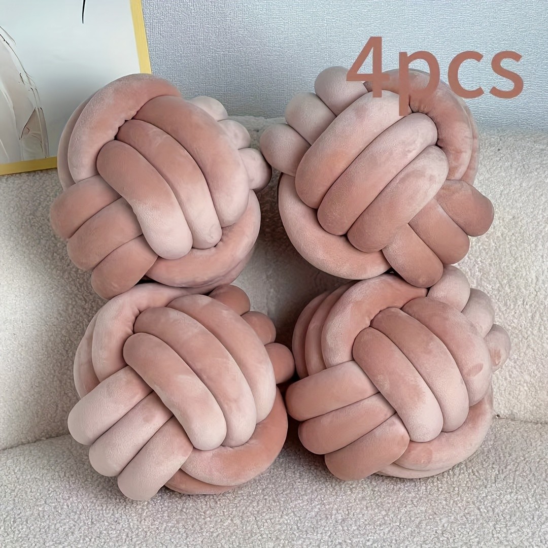 YLBKIKR Soft Plush Knot Ball Pillow  Handmade Geometric Pattern Pillow for Cozy and Stylish Home Decor