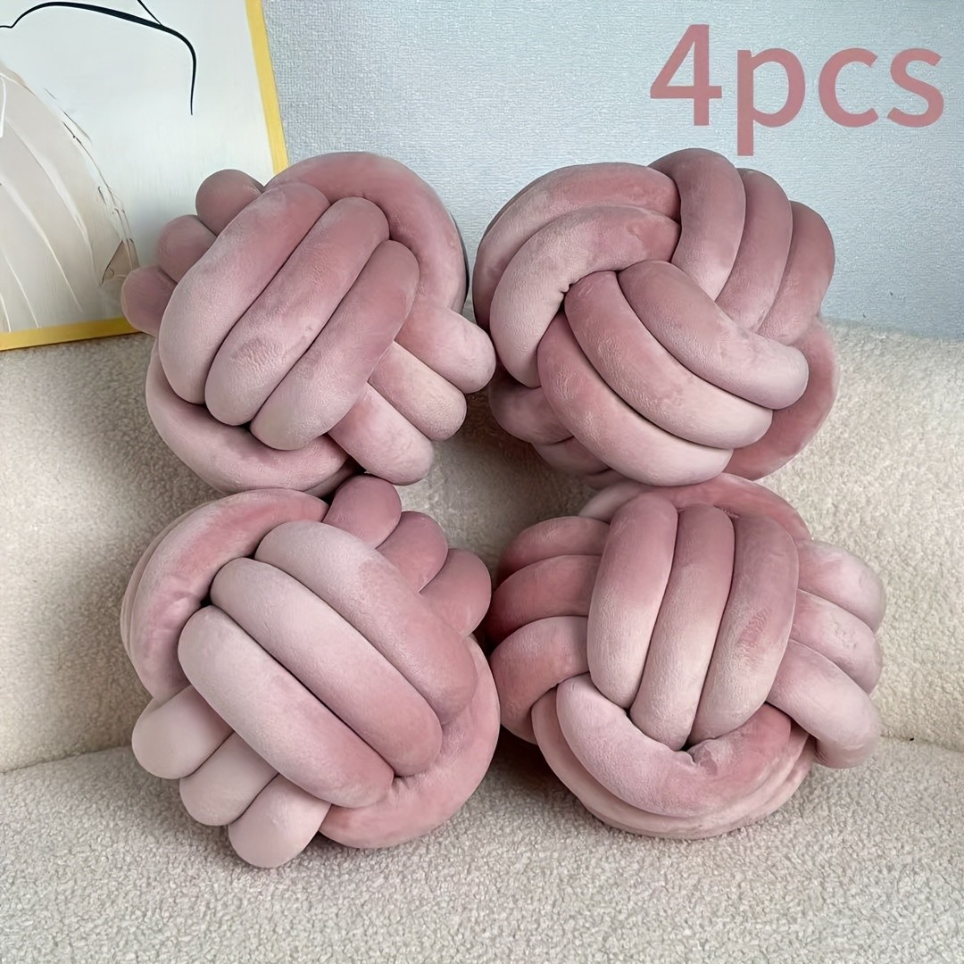 YLBKIKR Soft Plush Knot Ball Pillow  Handmade Geometric Pattern Pillow for Cozy and Stylish Home Decor