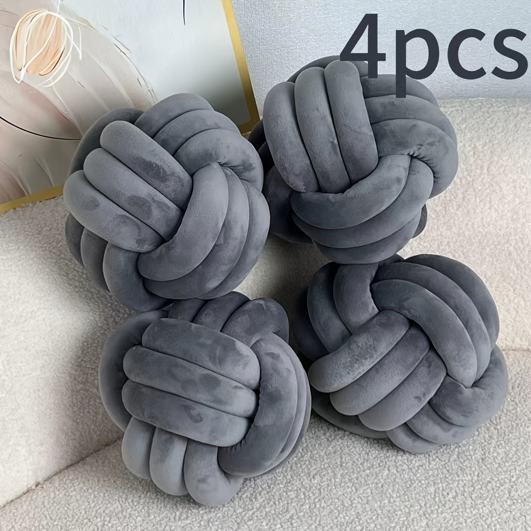 YLBKIKR Soft Plush Knot Ball Pillow  Handmade Geometric Pattern Pillow for Cozy and Stylish Home Decor