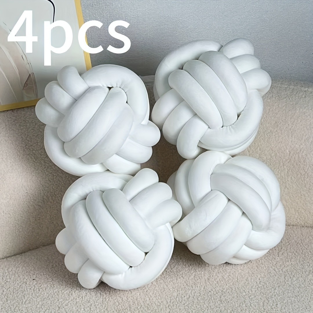 YLBKIKR Soft Plush Knot Ball Pillow  Handmade Geometric Pattern Pillow for Cozy and Stylish Home Decor