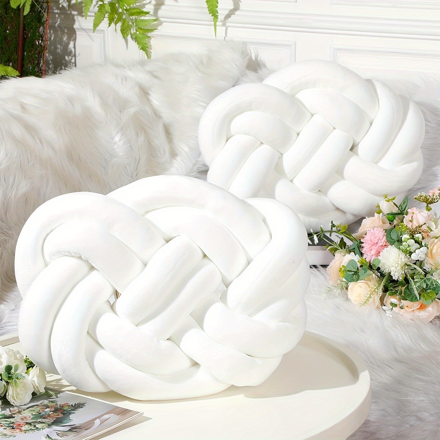 YLBKIKR Two-Piece Sofa Knot Pillow  Soft Decorative Cushions to Enhance Comfort and Style in Your Home
