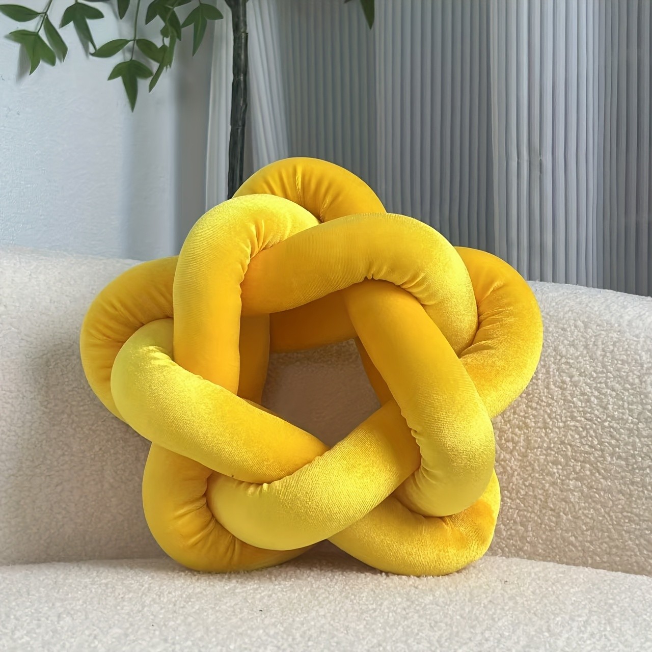 YLBKIKR Star-Knot Plush Throw Pillow  Soft and Stylish Geometric Design for Sofa, Bed, and Living Room Comfort