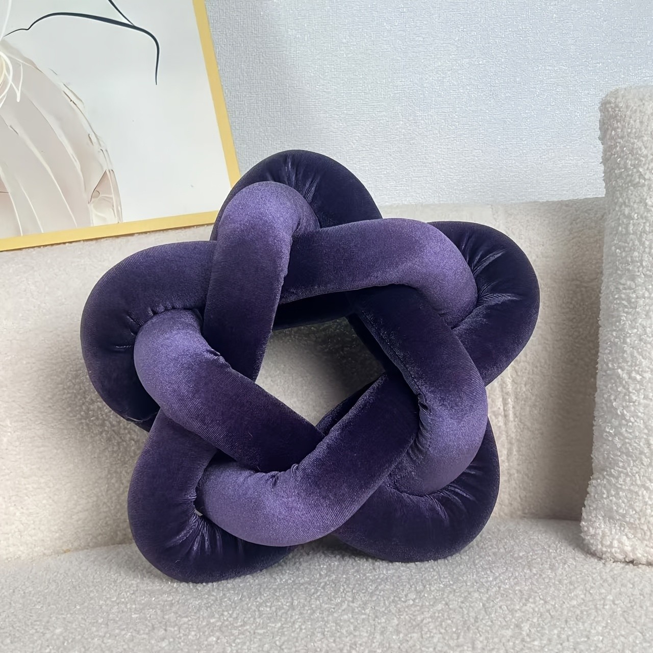 YLBKIKR Star-Knot Plush Throw Pillow  Soft and Stylish Geometric Design for Sofa, Bed, and Living Room Comfort