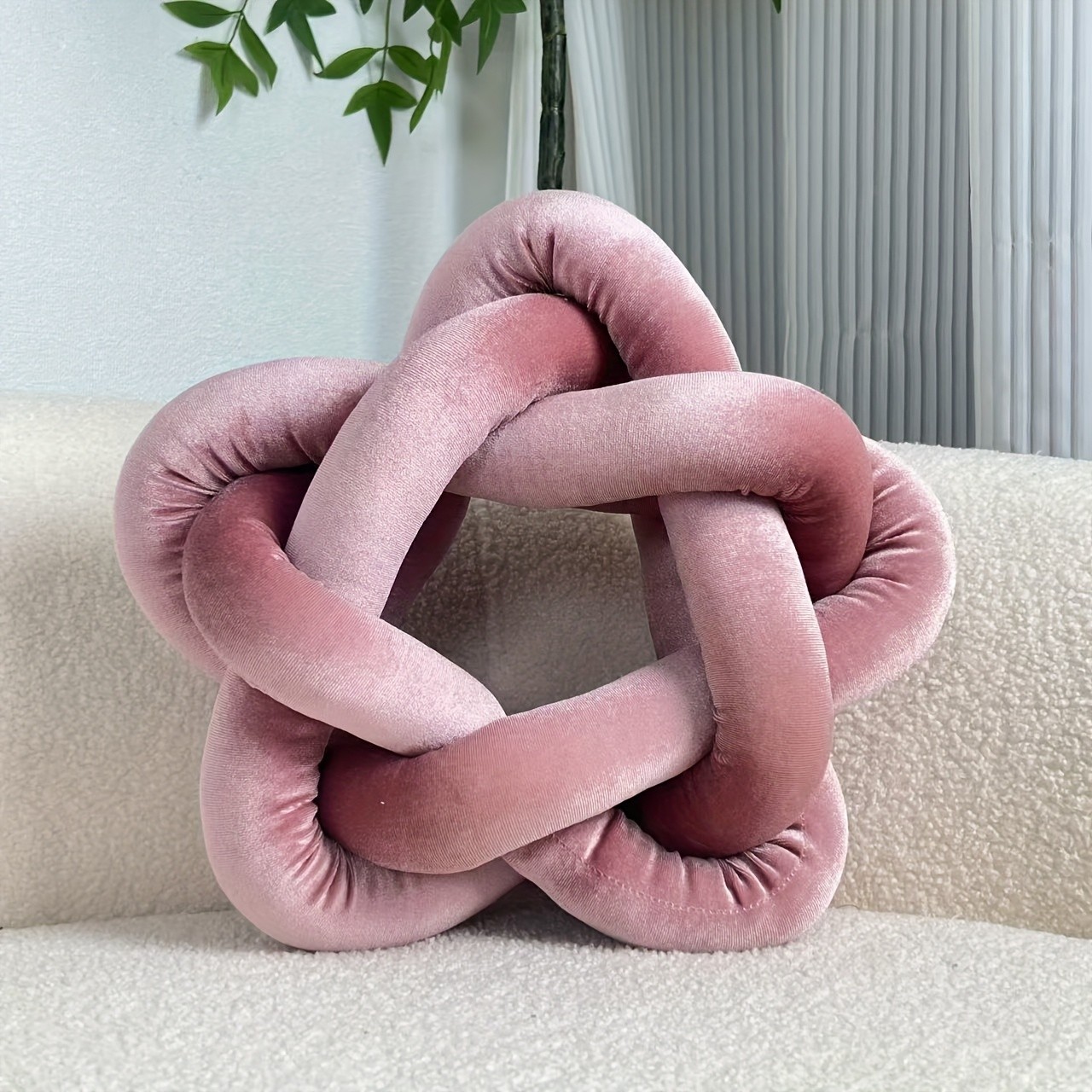 YLBKIKR Star-Knot Plush Throw Pillow  Soft and Stylish Geometric Design for Sofa, Bed, and Living Room Comfort