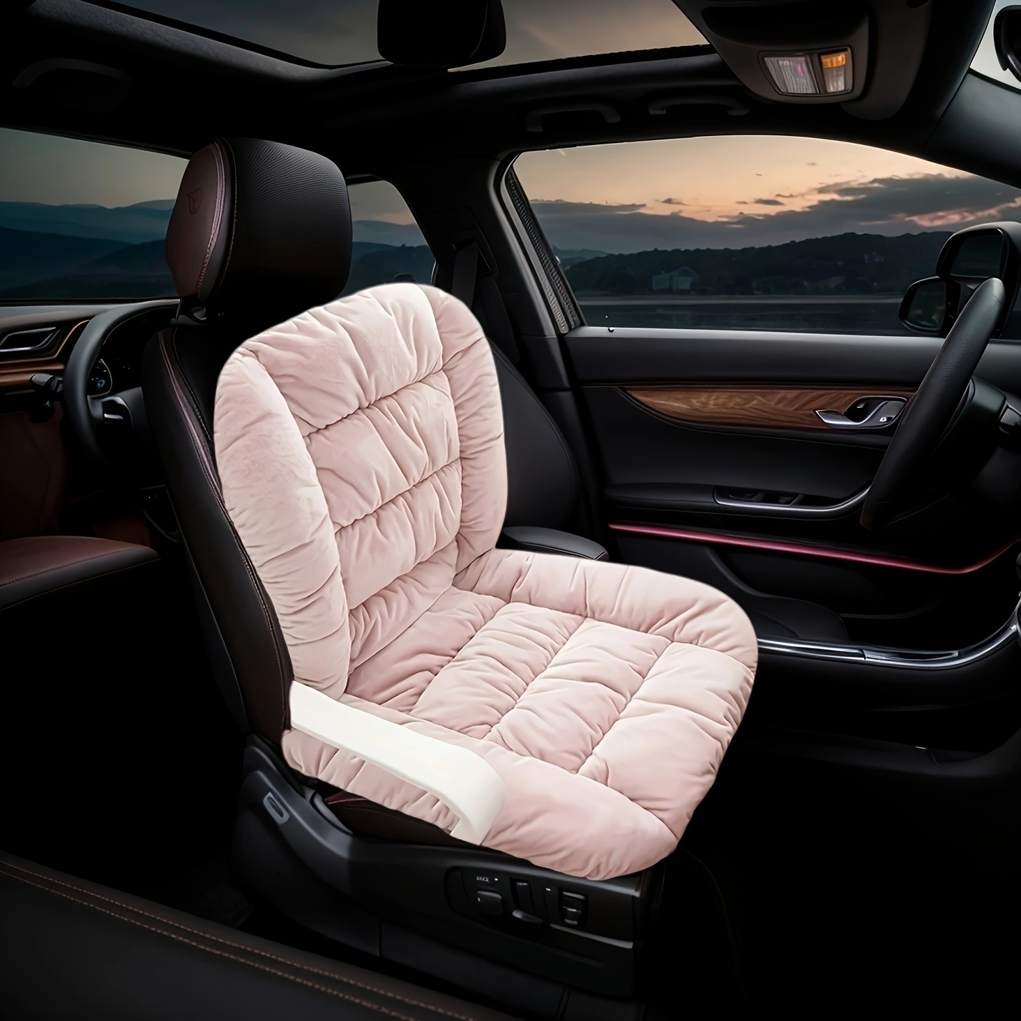 HAOZCL Ergonomic Office Chair Cushion with Integrated Backrest  Thick, Washable Seat Pad for Comfort and Support