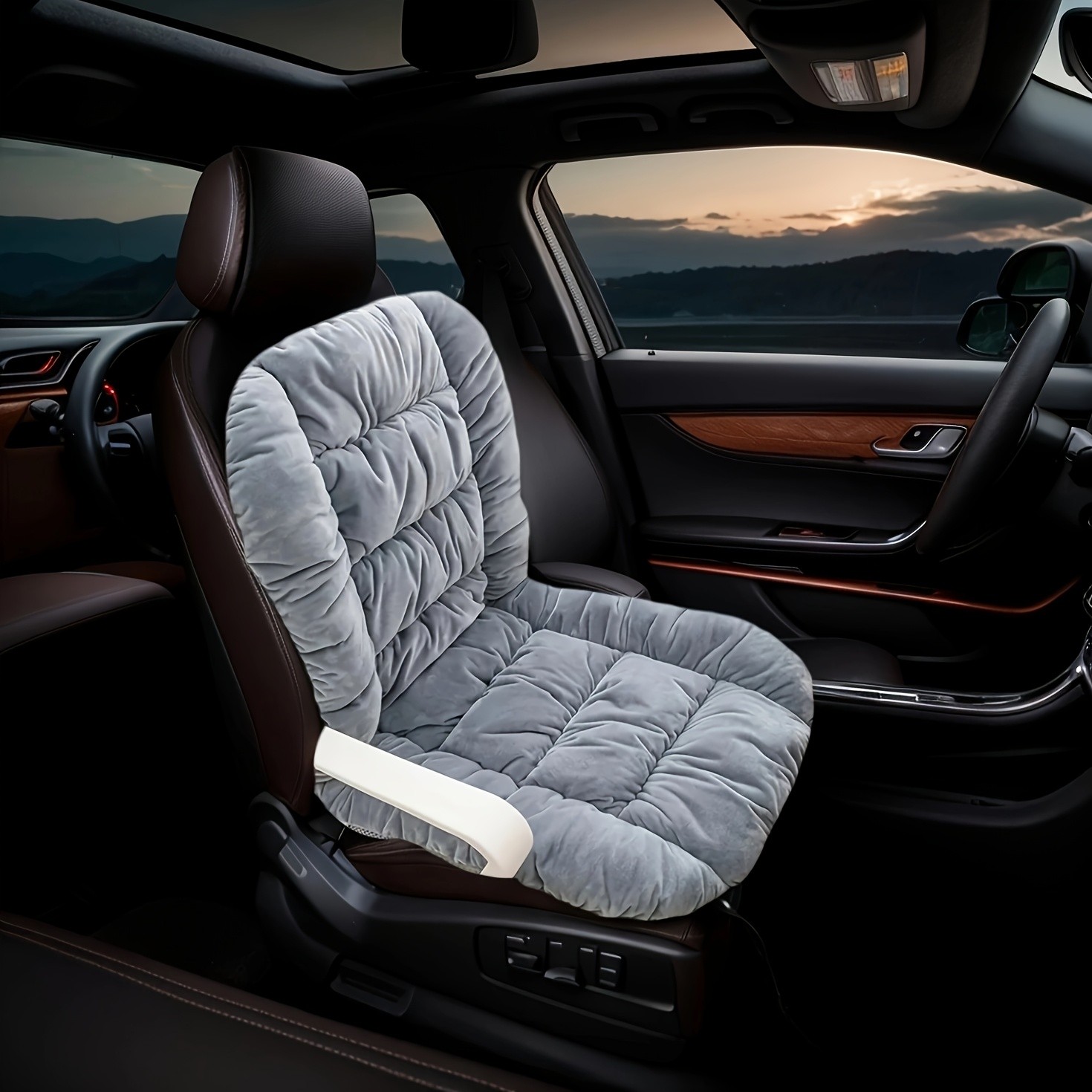 HAOZCL Ergonomic Office Chair Cushion with Integrated Backrest Thick, Washable Seat Pad for Comfort and Support