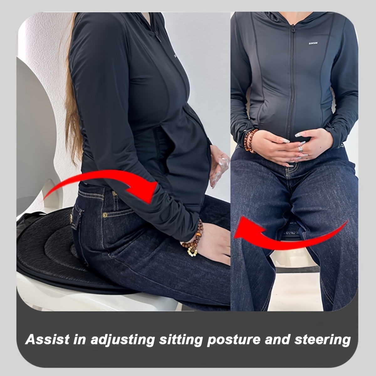 HAOZCL 360 Rotating Car Seat Cushion  Portable Anti-Slip Cushion with Easy Installation for Elderly, Pregnant, and Universal Use
