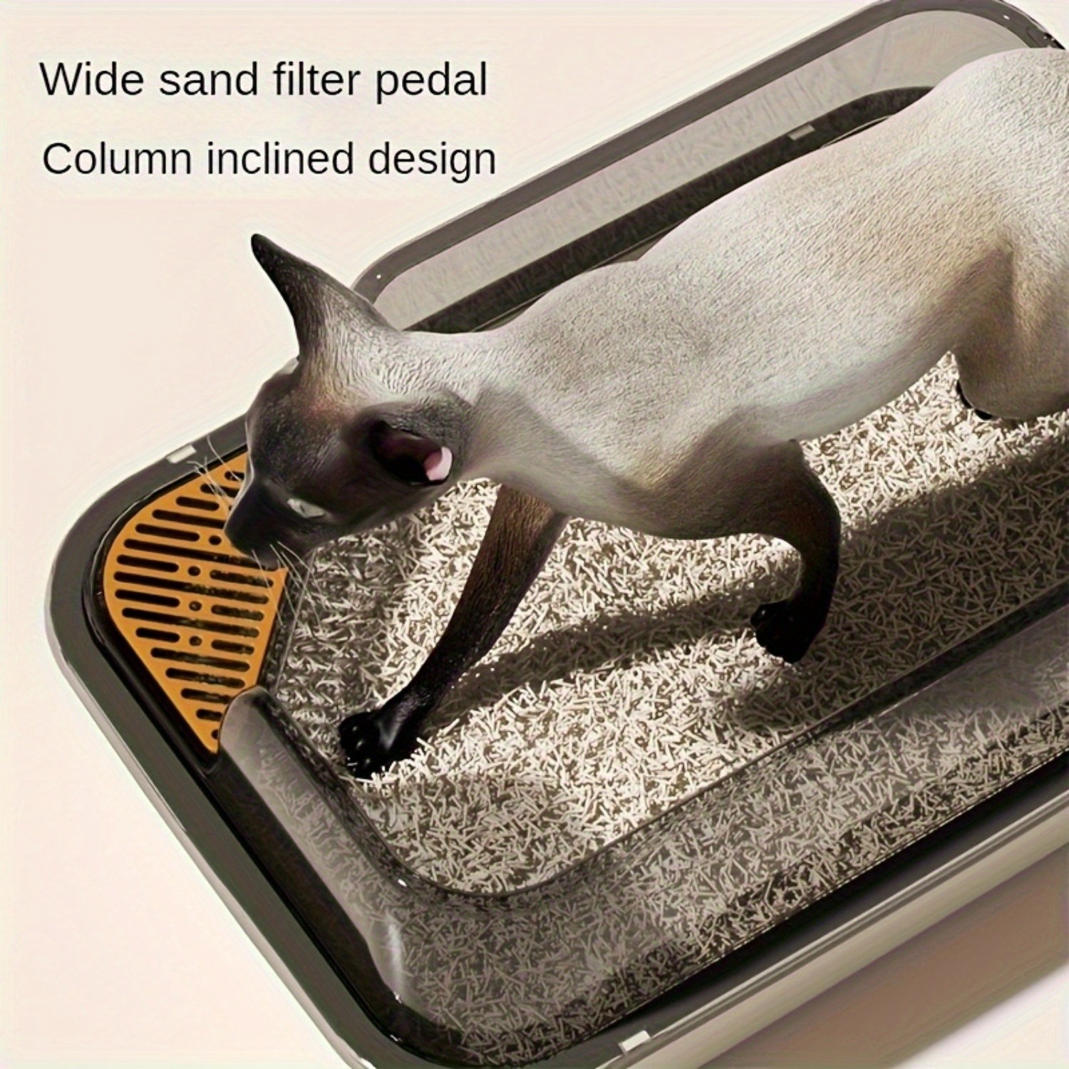 HAOZCL Extra Large Half-Closed Litter Box with High Fence and Cleaning Spoon  Spacious, Splash-Proof Design for Multi-Cat Homes and Easy Maintenance