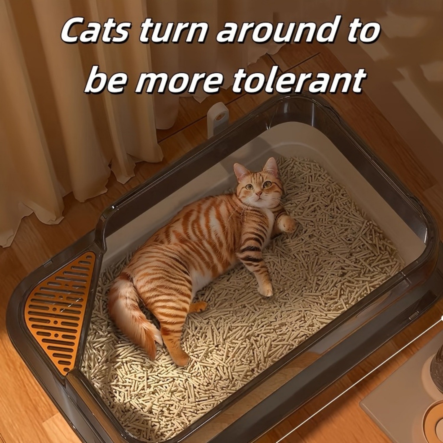 HAOZCL Extra Large Half-Closed Litter Box with High Fence and Cleaning Spoon  Spacious, Splash-Proof Design for Multi-Cat Homes and Easy Maintenance