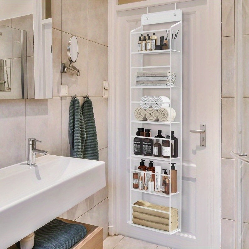 HAOZCL 6-Shelf Over-the-Door Hanging Bathroom Organizer Rack Versatile Storage for Bathroom, Closet, Pantry, and More