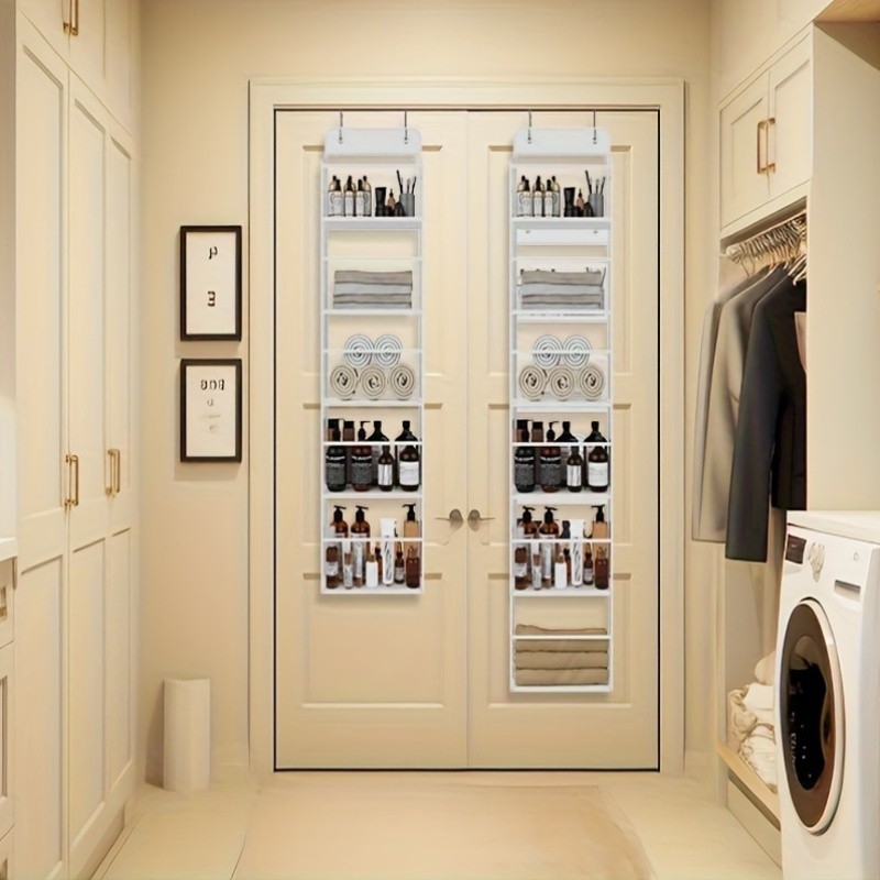 HAOZCL 6-Shelf Over-the-Door Hanging Bathroom Organizer Rack Versatile Storage for Bathroom, Closet, Pantry, and More