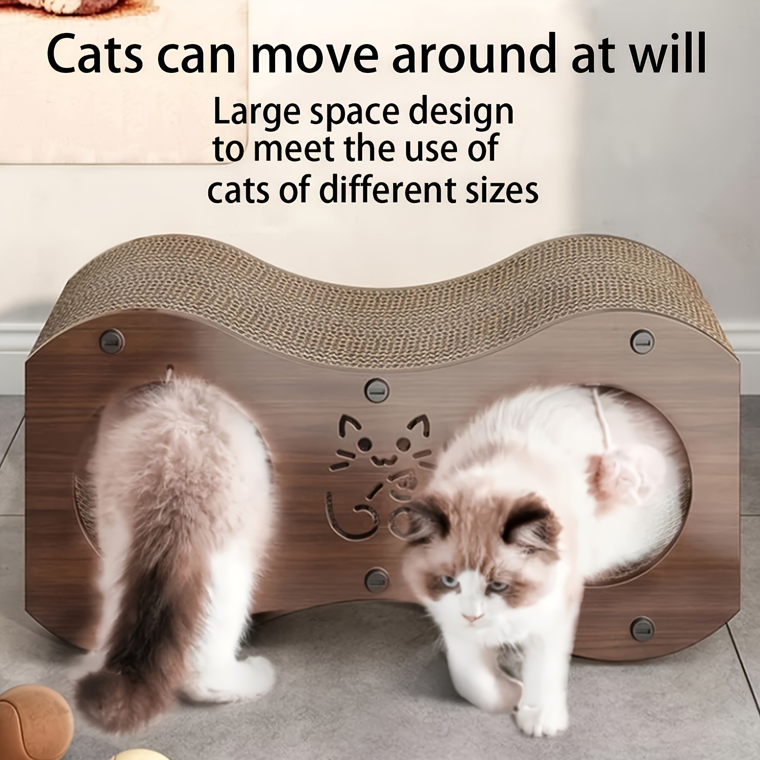 HAOZCL 2-Tier Durable Cat Scratching Post & Bed  2-in-1 Modern Cat Furniture with Integrated Play Area for Rest and Play