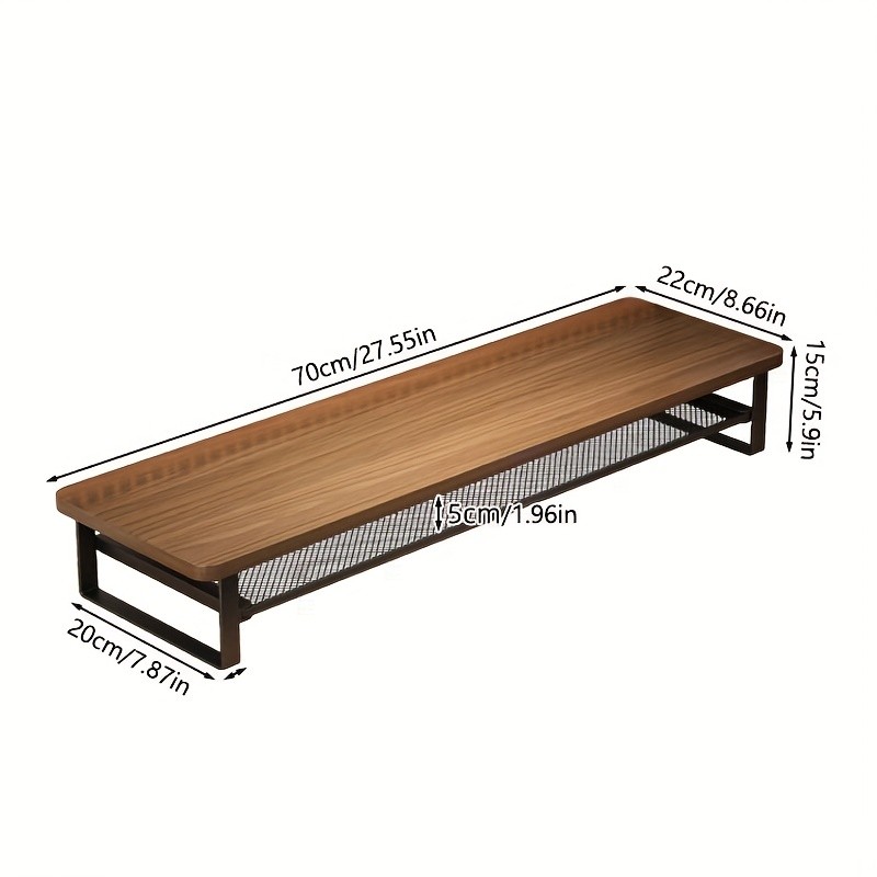HAOZCL Dual-Layer Computer Desk Stand with Storage Drawers  Heavy-Duty, Space-Saving Workstation with Monitor Stand & Keyboard Tray