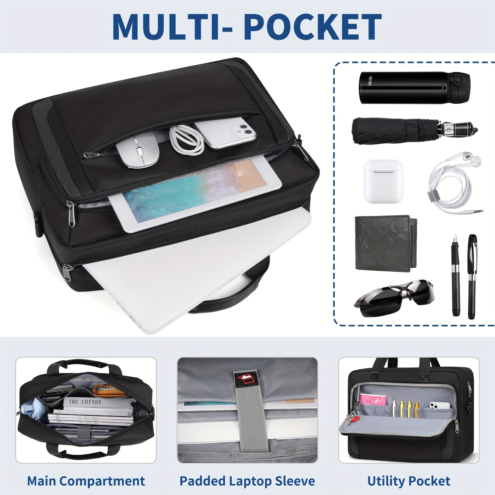 NEWHEY Laptop Bag for Men Stylish Protection for Your Laptop On-the-Go