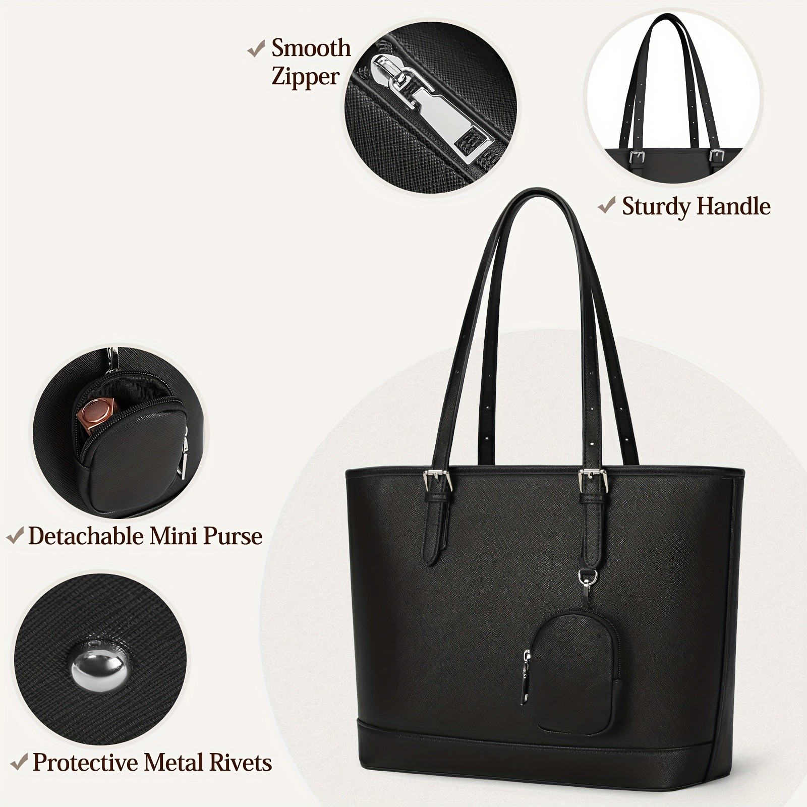 NEWHEY Womens Faux Leather Shoulder Bag  Spacious, Stylish, and TSA-Compliant for Everyday Essentials