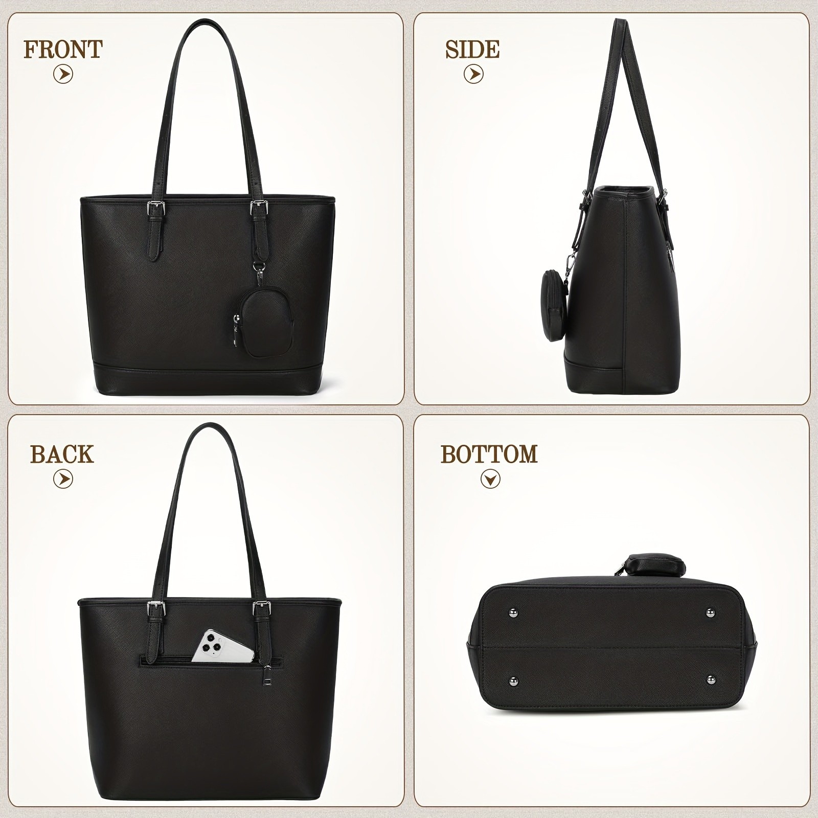 NEWHEY Womens Faux Leather Shoulder Bag  Spacious, Stylish, and TSA-Compliant for Everyday Essentials