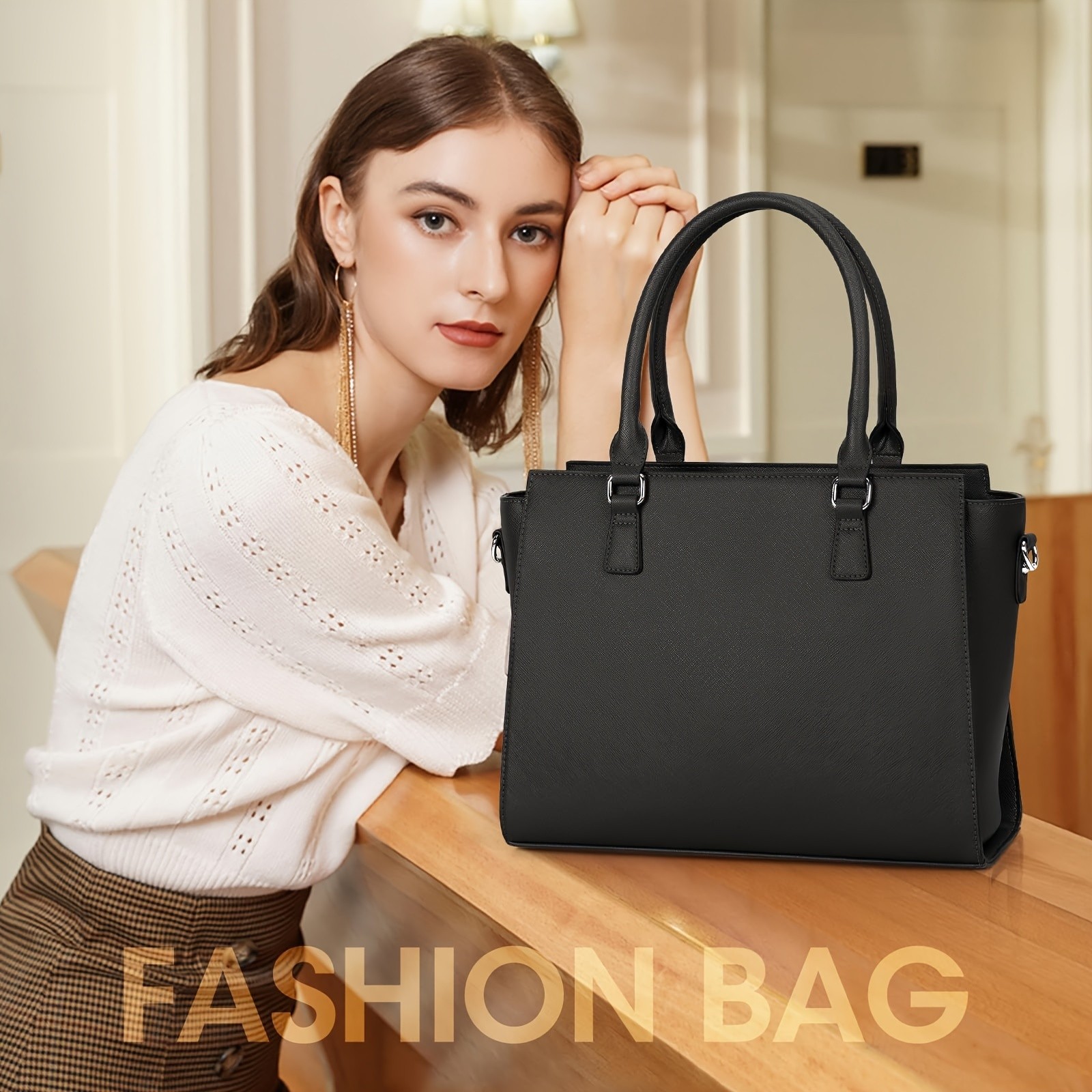 NEWHEY PU Leather Tote Bag for Women  Stylish, Durable, and Perfect for Work, Travel, and Everyday Use