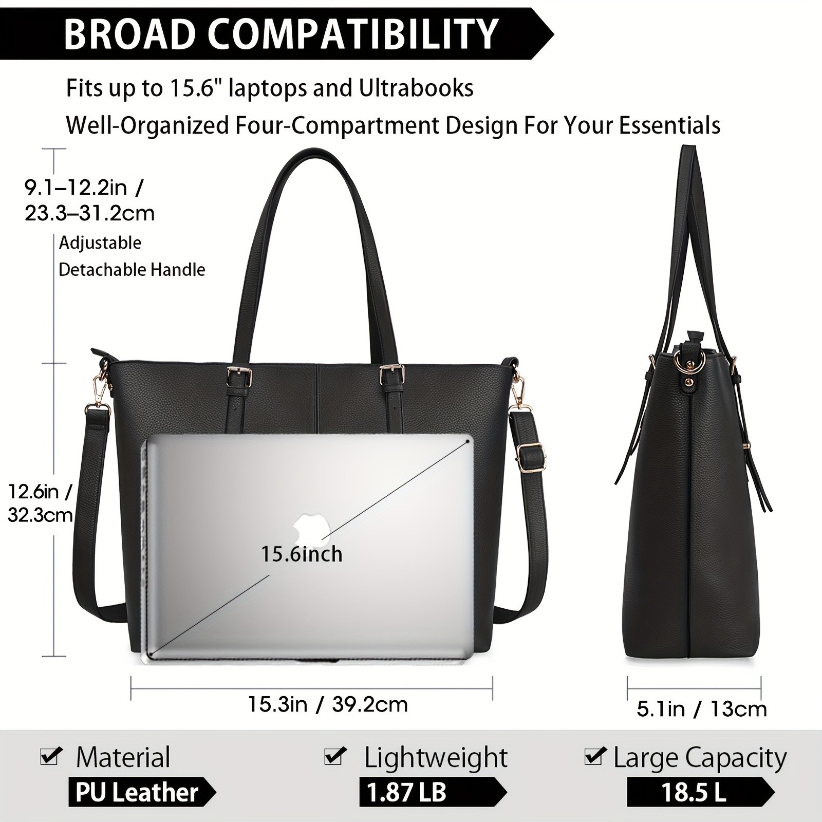 NEWHEY Laptop Tote Computer Bag for Women Lightweight, Stylish, and Perfect for Business, Office, and Travel