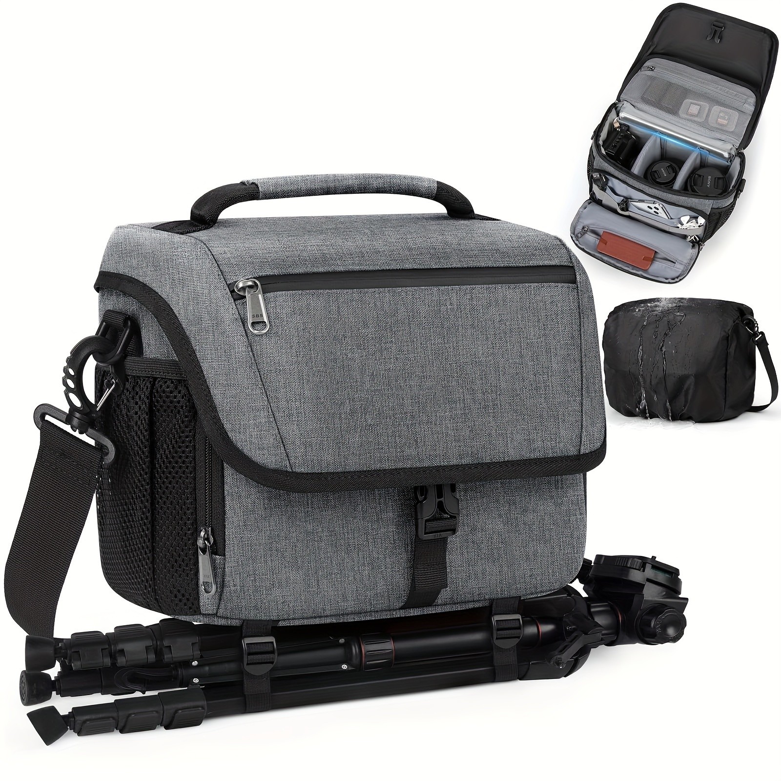NEWHEY Camera Bag for DSLR, SLR, and Mirrorless Cameras  Durable and Waterproof with Tripod Holder for Outdoor Photography