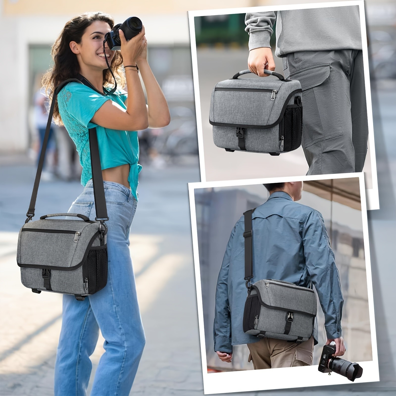 NEWHEY Camera Bag for DSLR, SLR, and Mirrorless Cameras  Durable and Waterproof with Tripod Holder for Outdoor Photography